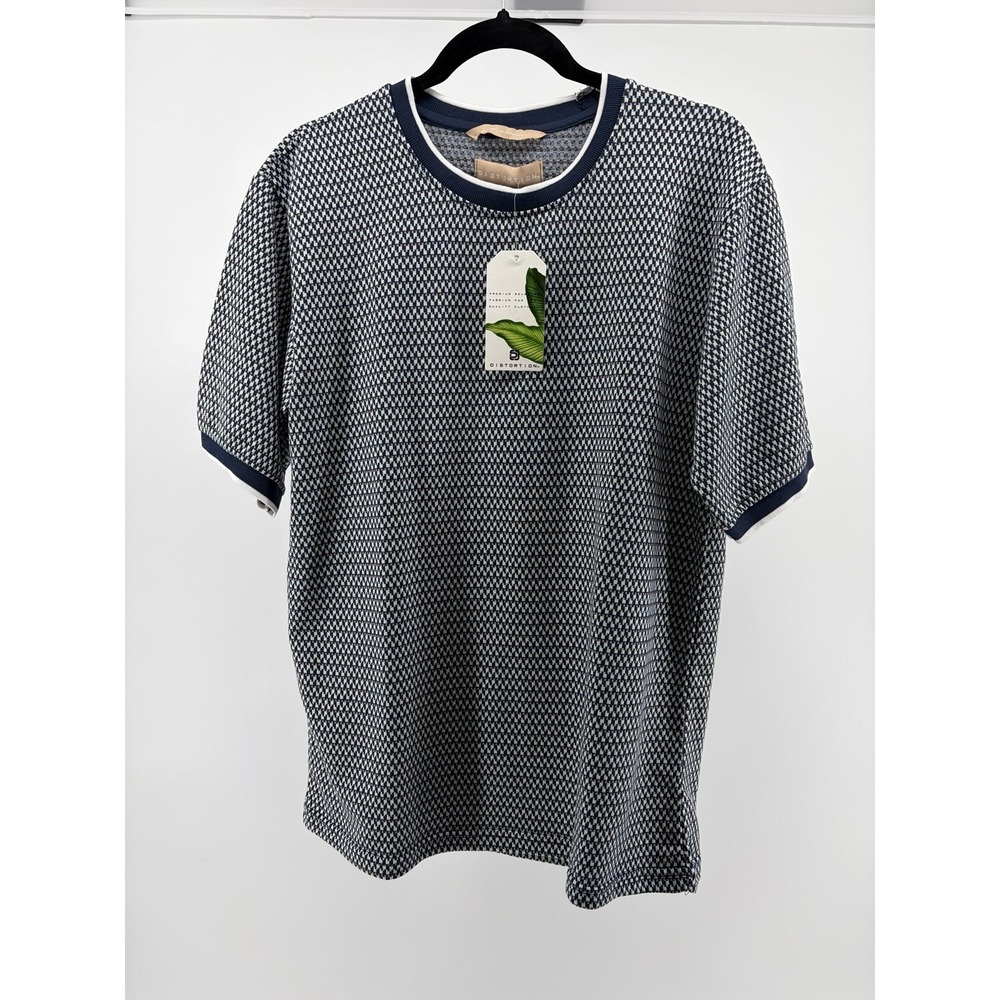 Distortion‎ Crewneck T-Shirt, Geometric Pattern, Men's Size Large S235